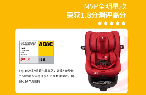 Joie巧儿宜i-spin360安全座椅再再获ADAC高分测评