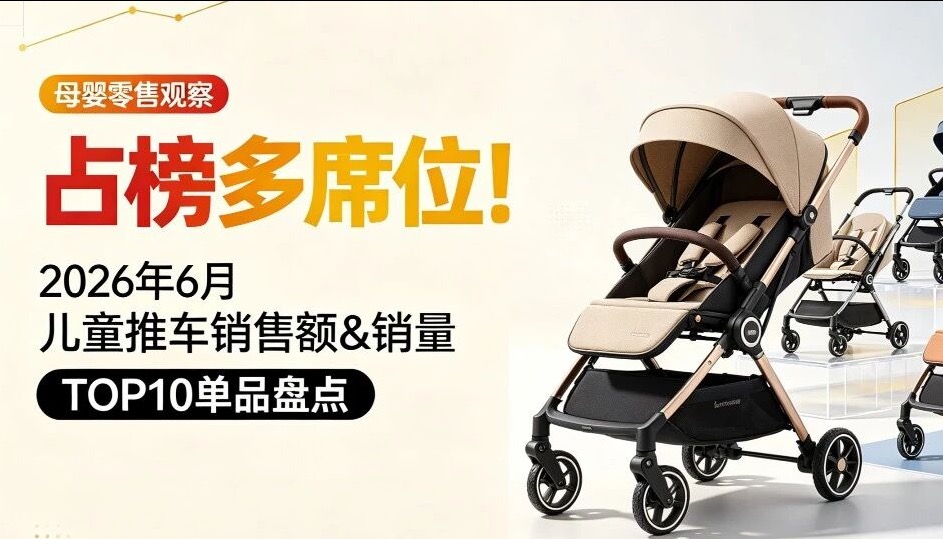 丸丫占榜多席位！2026年6月儿童推车销售额&销量TOP10单品盘点