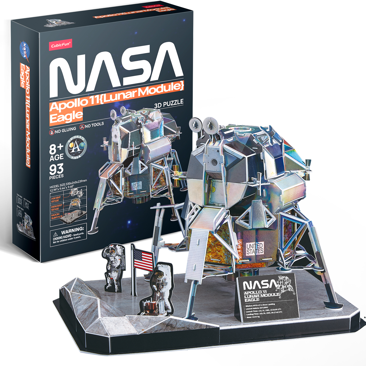 乐立方3D立体拼装NASA-阿波罗11号月球登陆器  模型