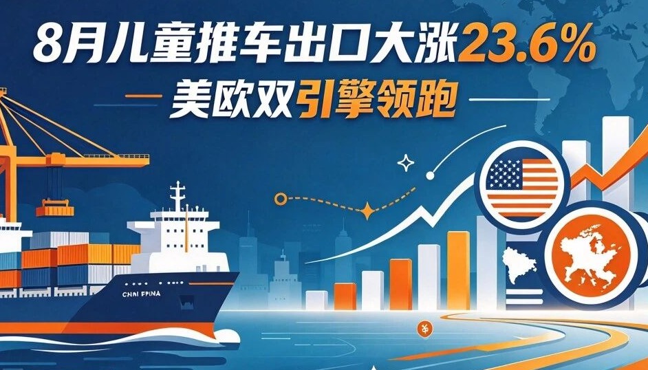 8月儿童推车出口大涨23.6%，美欧双引擎领跑