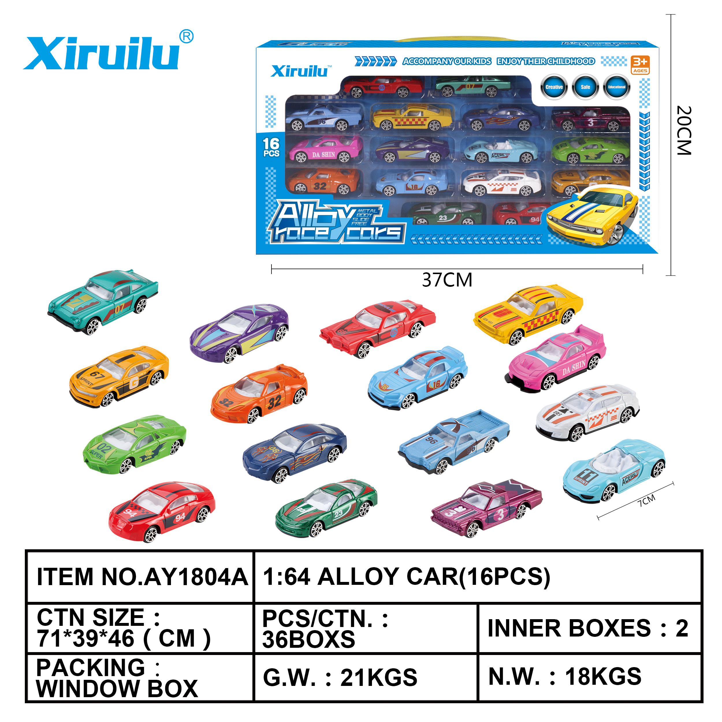 1:64 ALLOY CAR(16PCS)