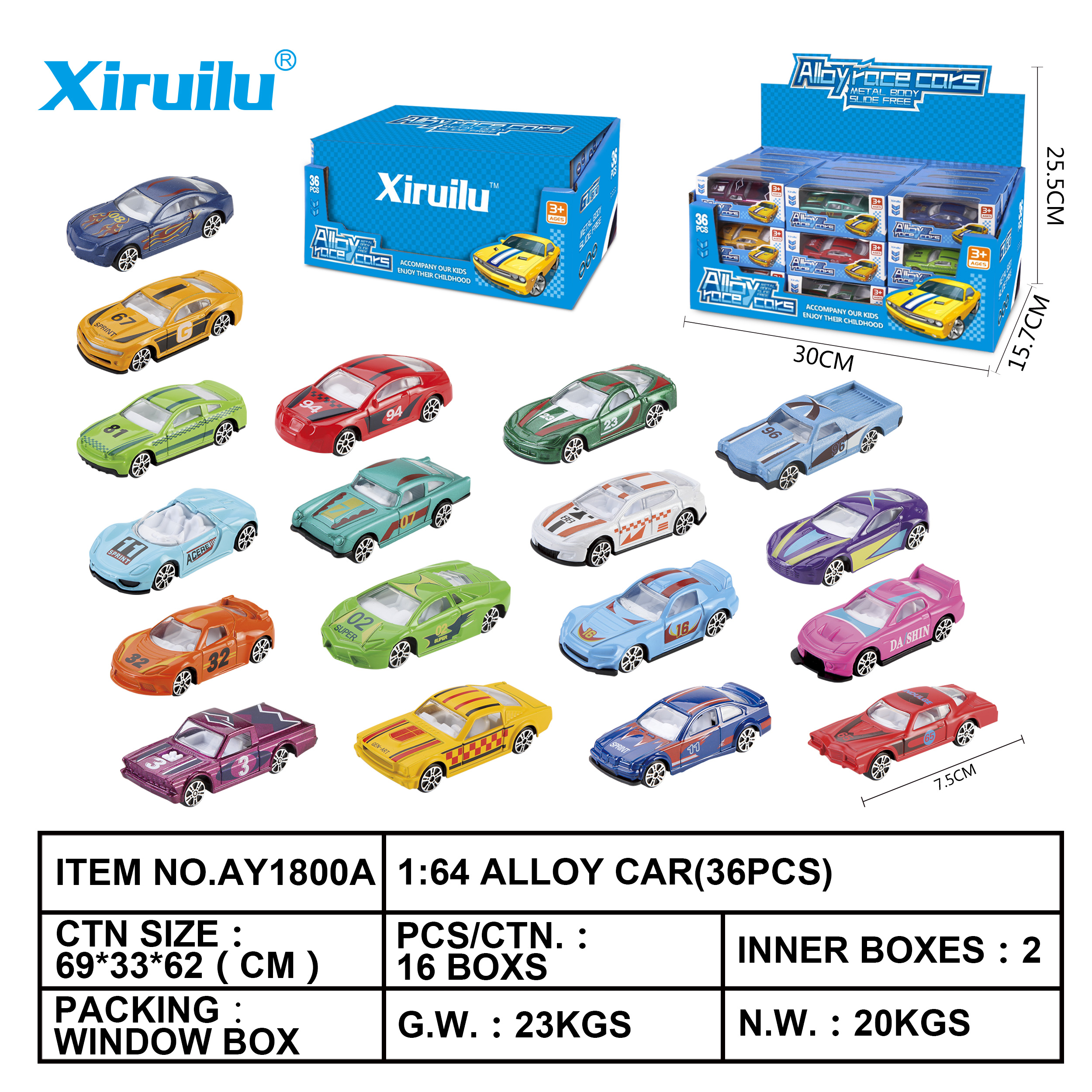 1:64 ALLOY CAR(36PCS)
