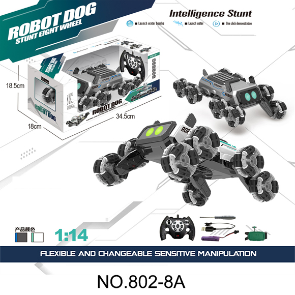 "1:14 2.4G Eight wheels robot dog Stunt car"