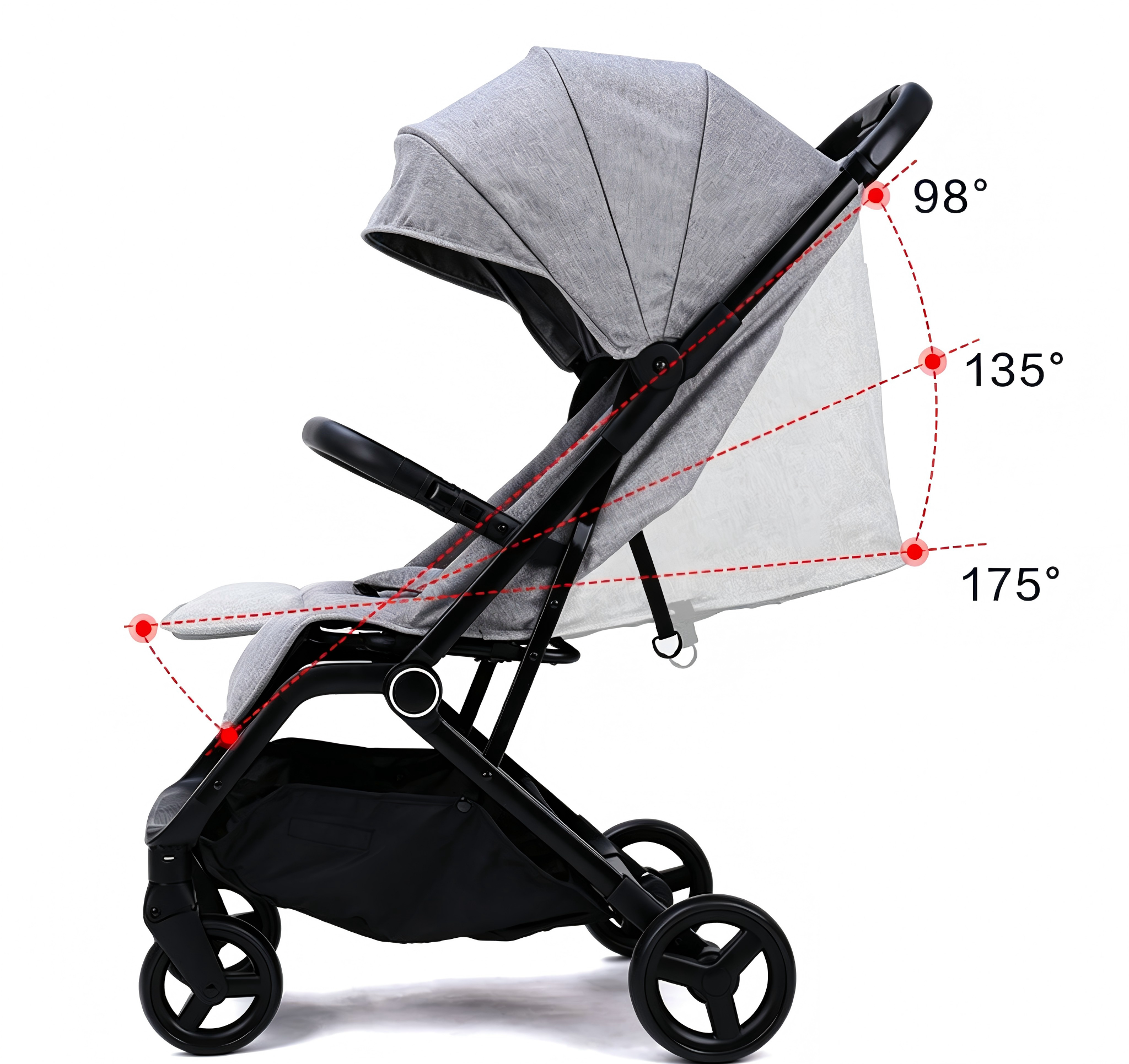 The stroller can sit and lie down, the baby can close the stroller with one click, the folding stroller can cross-border stroller