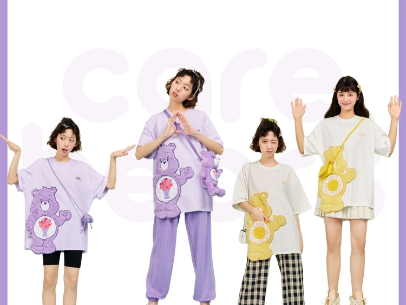 乐町爱心熊联名短袖t恤女夏季2021年