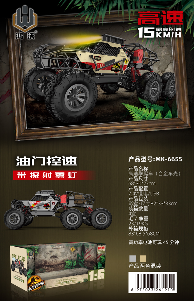 MK-6655（1:6六驱合金控速攀爬车）