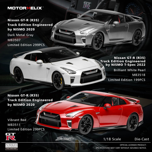 MH Nissan GT-R(R35)Track Edition Engineered By NISM0 2020 1/18合金汽车模型