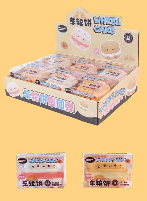 猫猫车轮饼慢回弹squishy玩具