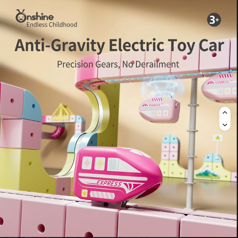 Novel Anti-Gravity Magnetic Building Block Tramway Set 180pcs for Strawberry Jelly