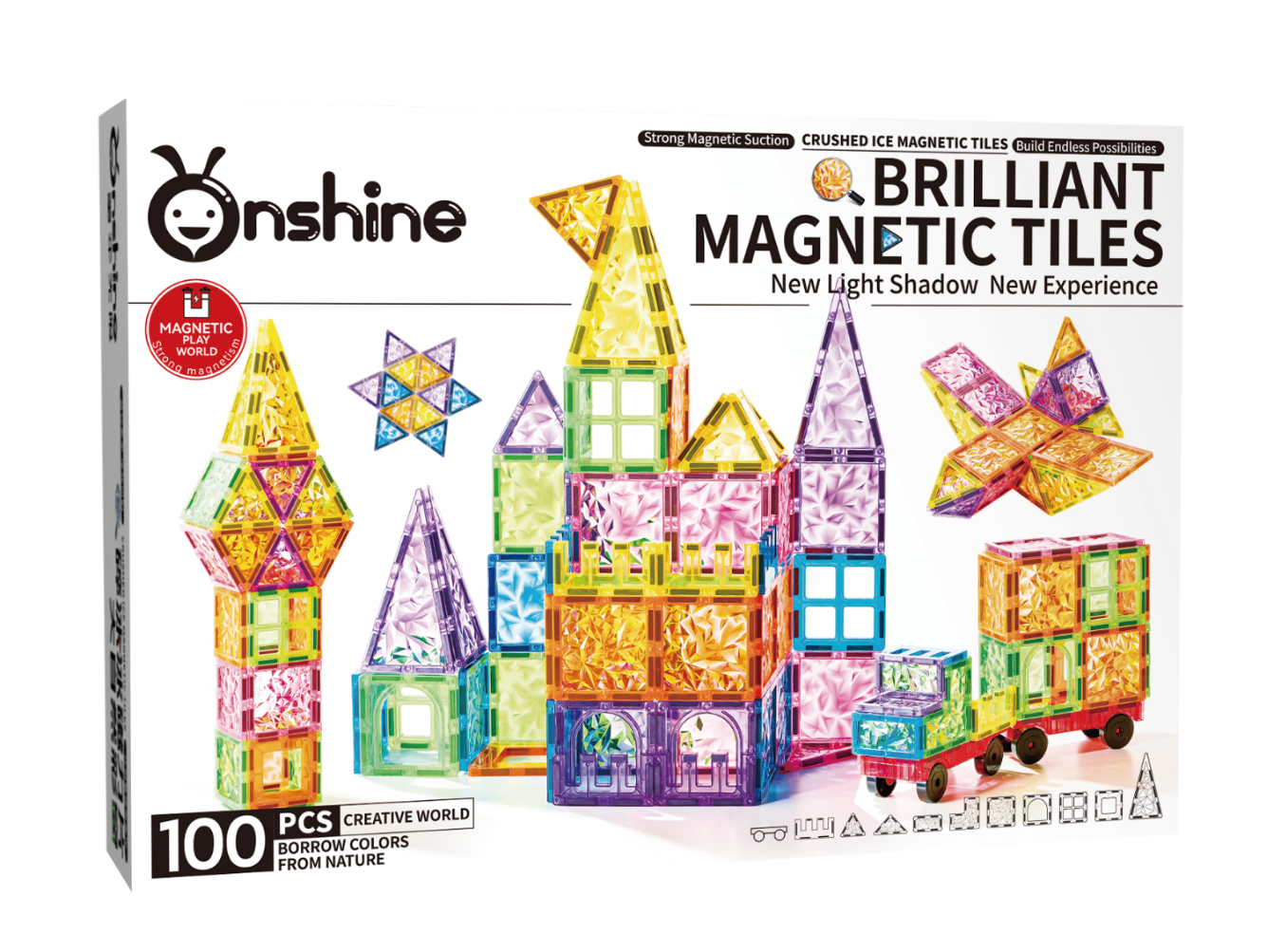 Sparkling Magnetic Pieces Nature 100PCS 7.5 CM