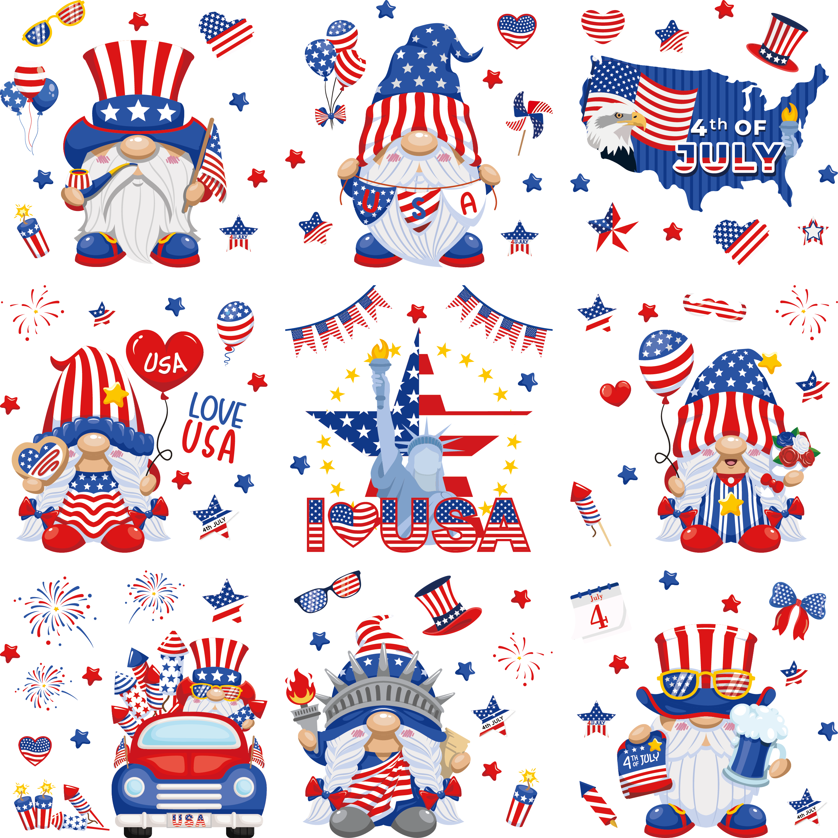 American Independence Day Stickers