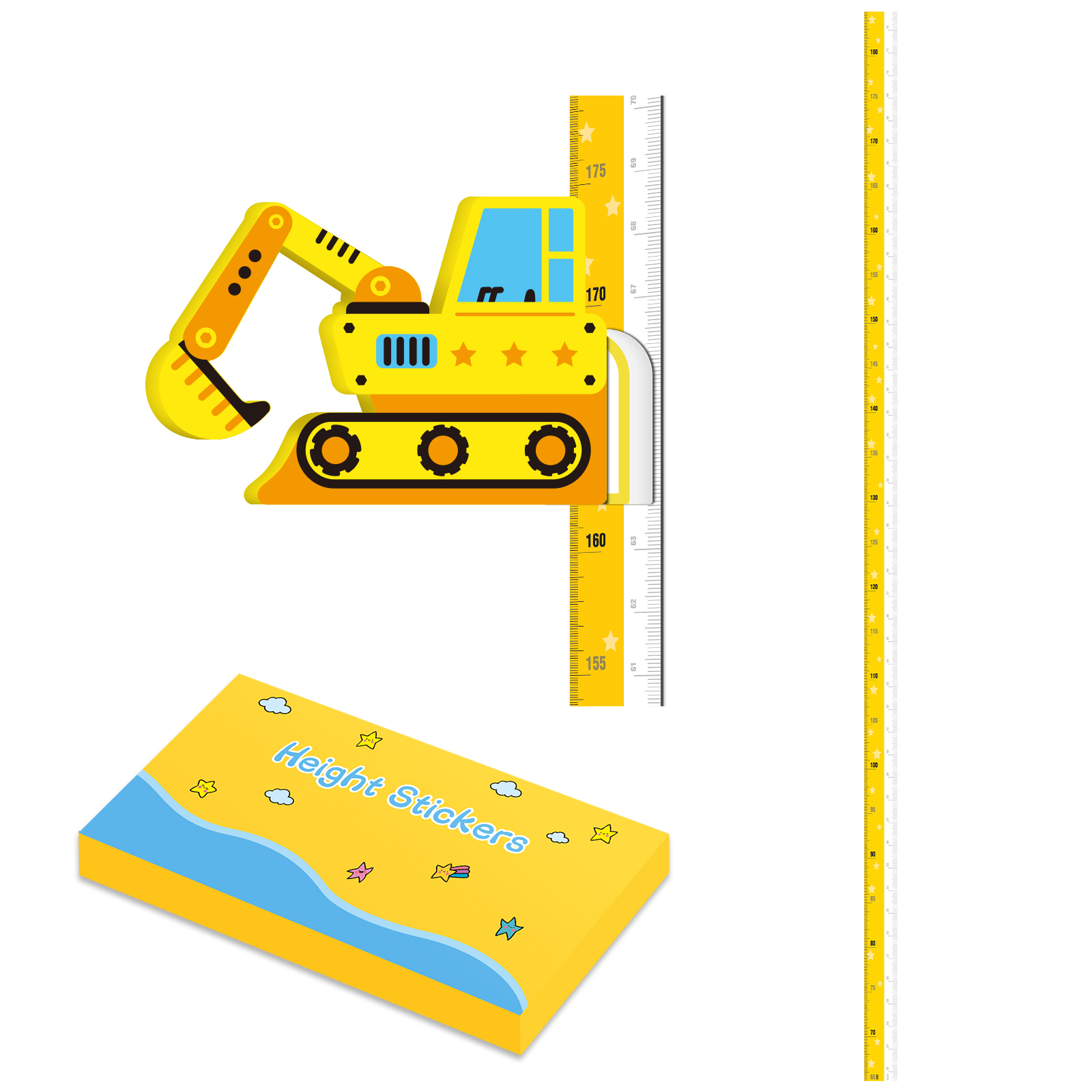 Magnetic height measurement sticker