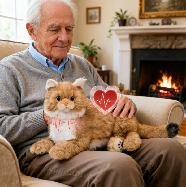 Percy 2.0 Golden British Short Hair Cat- Breathing Heartbeat Pur,Voice Robonic Cat