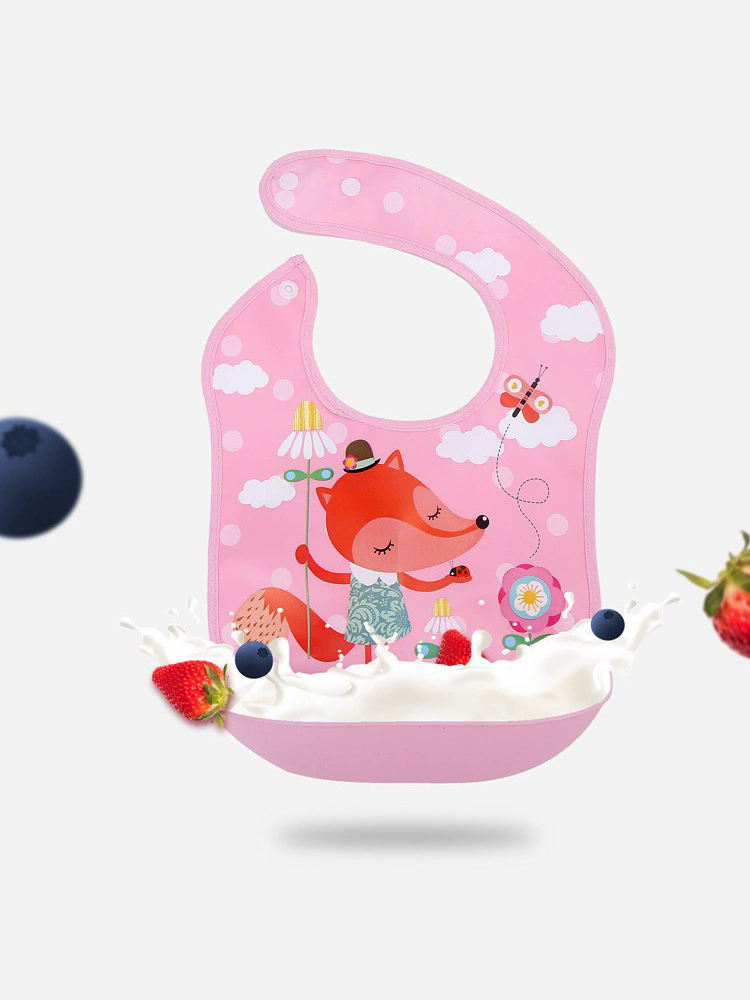Children's products waterproof and anti-dirty saliva towel baby food supplement eva bib baby eating bib cartoon rice bag