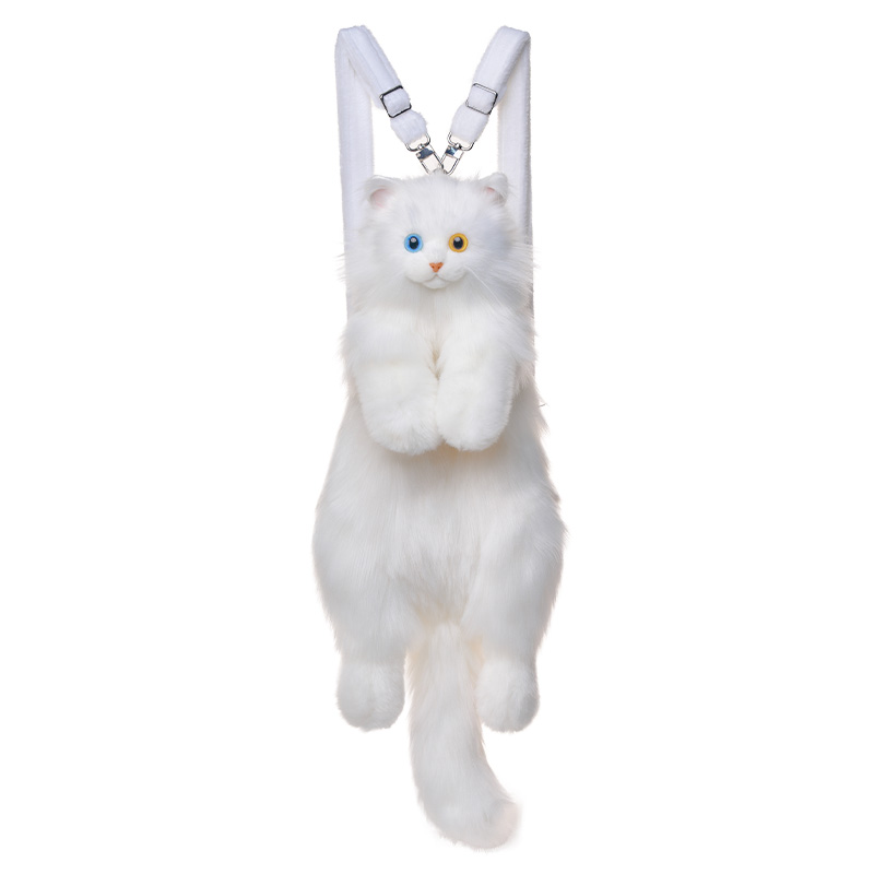 White Cat Backpack with odd Eyes