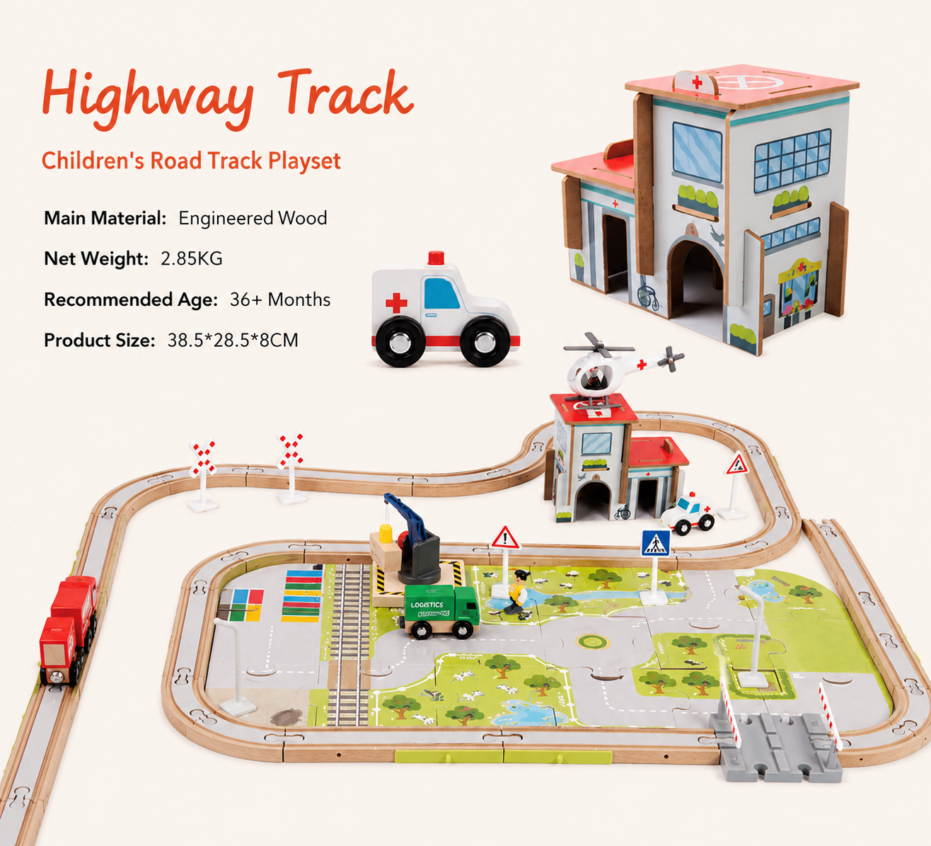 Highway Track Toy Set