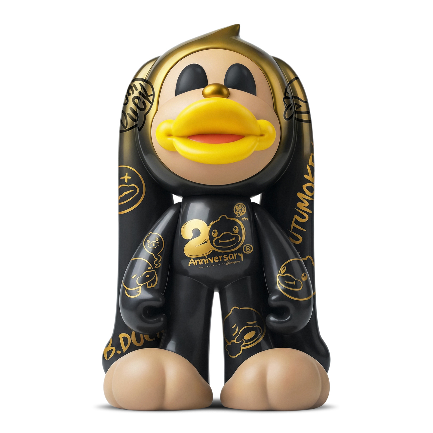 B.DUCK × TUTUMOKEY Art Sculpture (Black Gold Graffiti Edition)
