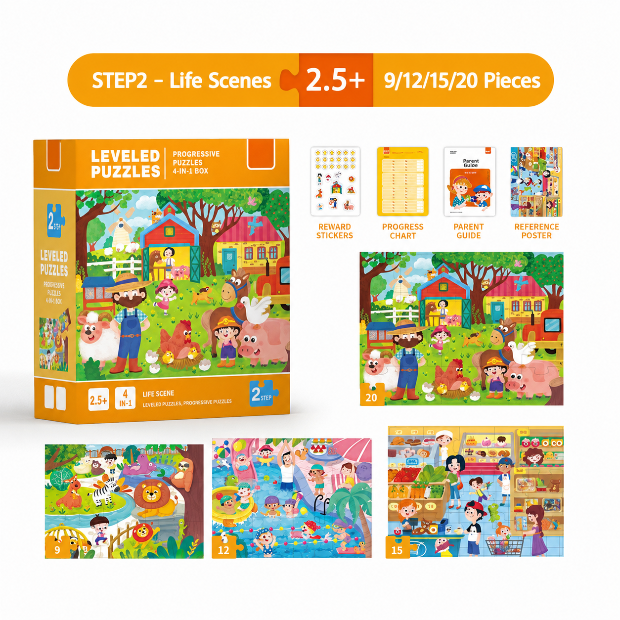 Leveled Jigsaw paper Puzzles