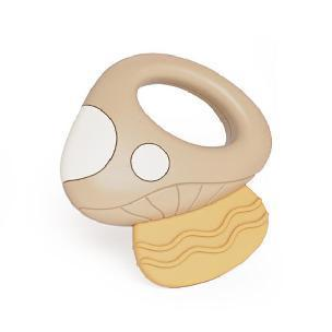 Baby boiled mushroom tooth-shaped rubber rattle