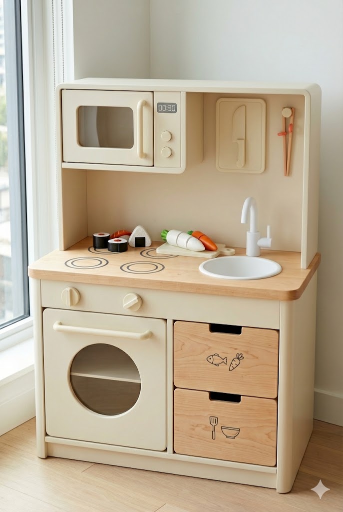 wooden play kitchen