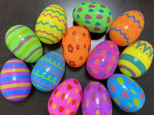Fillable Printed Plastic Easter Eggs