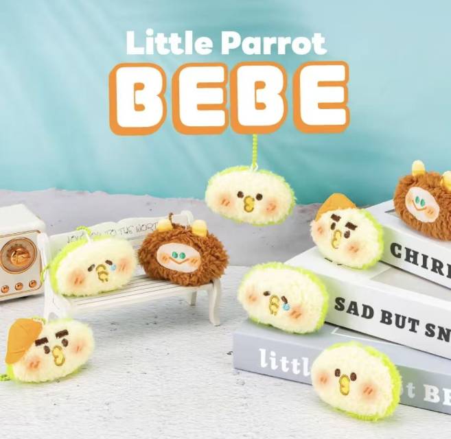 Little ParrotBebe·小鹦鹉BEBE毛绒挂件徽章可爱卡通挂件胸针徽章学生礼物