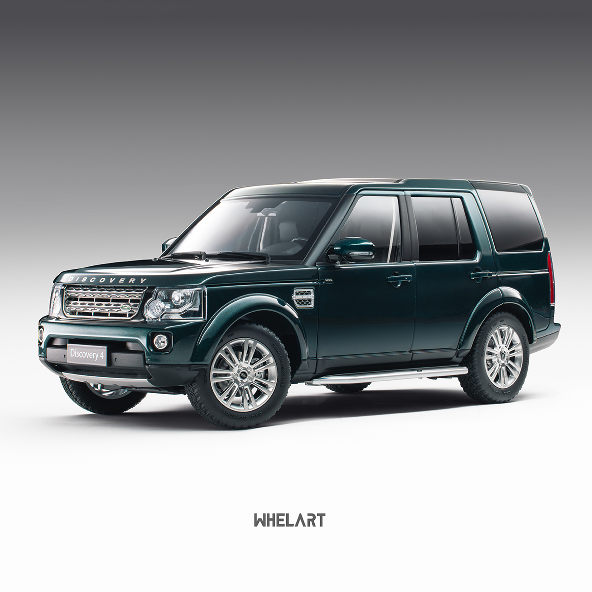 WHELART 1/18 Land Rover Discovery 4 British Racing Green Full Open Diecast – Officially Licensed Collectible Model
