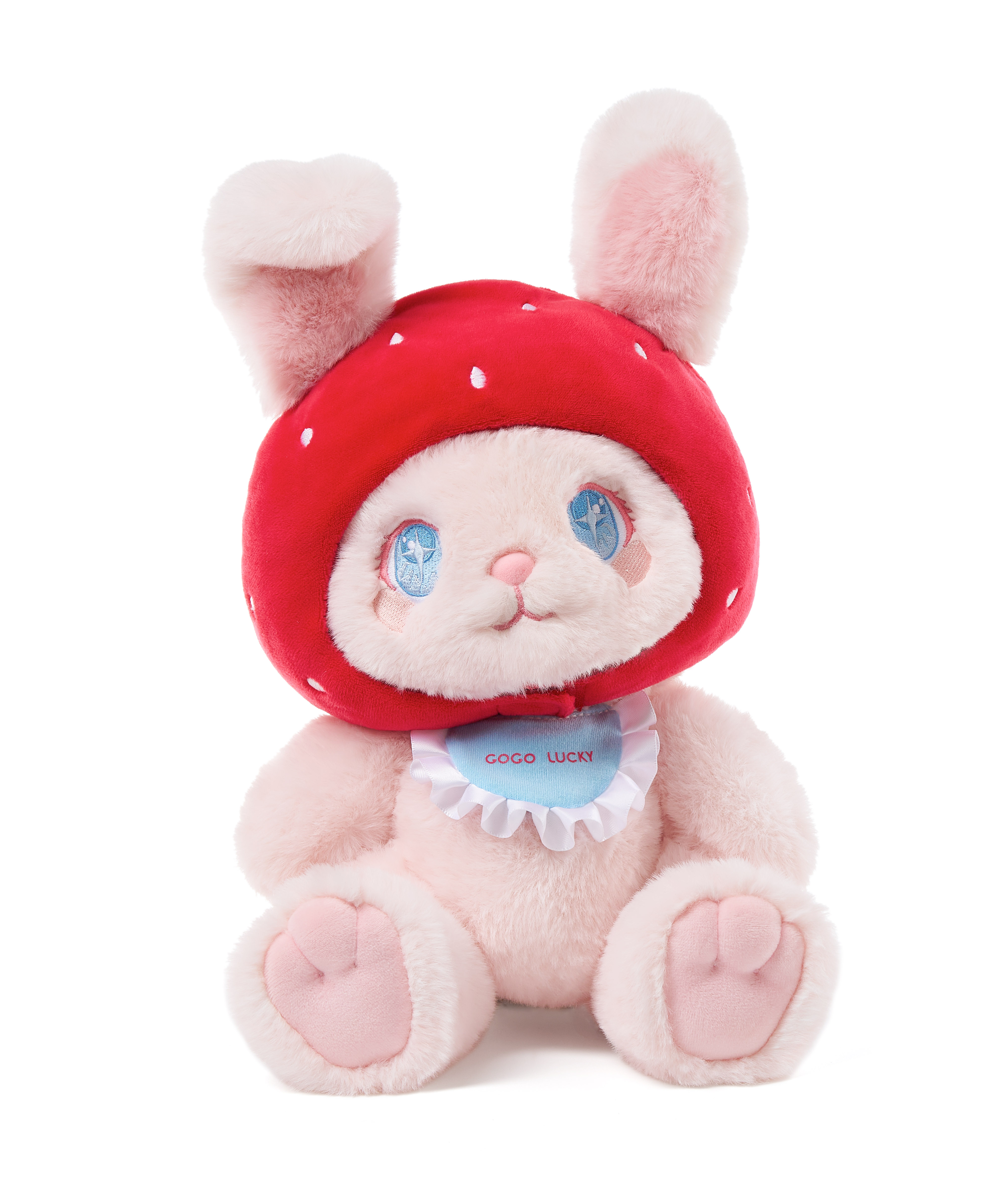 GOGO LUCKY PUPU猫关节玩偶草莓兔帽款