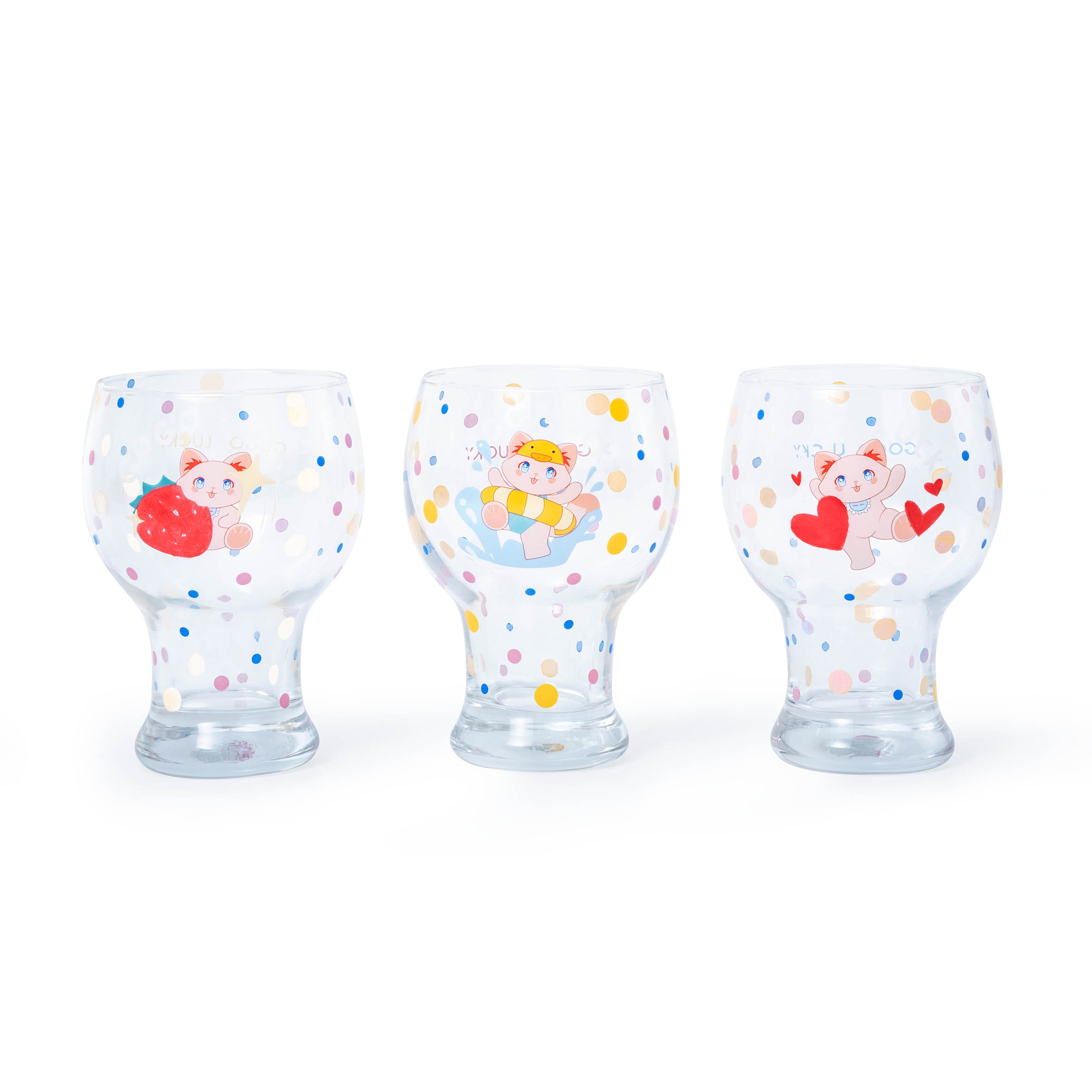 GOGO LUCKY PUPU猫玻璃杯