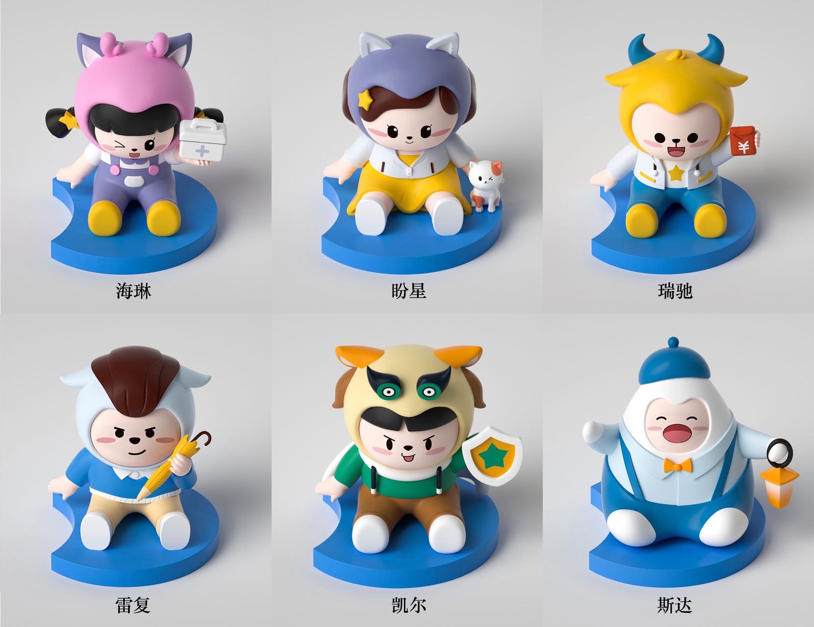 复保六大福星IP吉祥物公仔