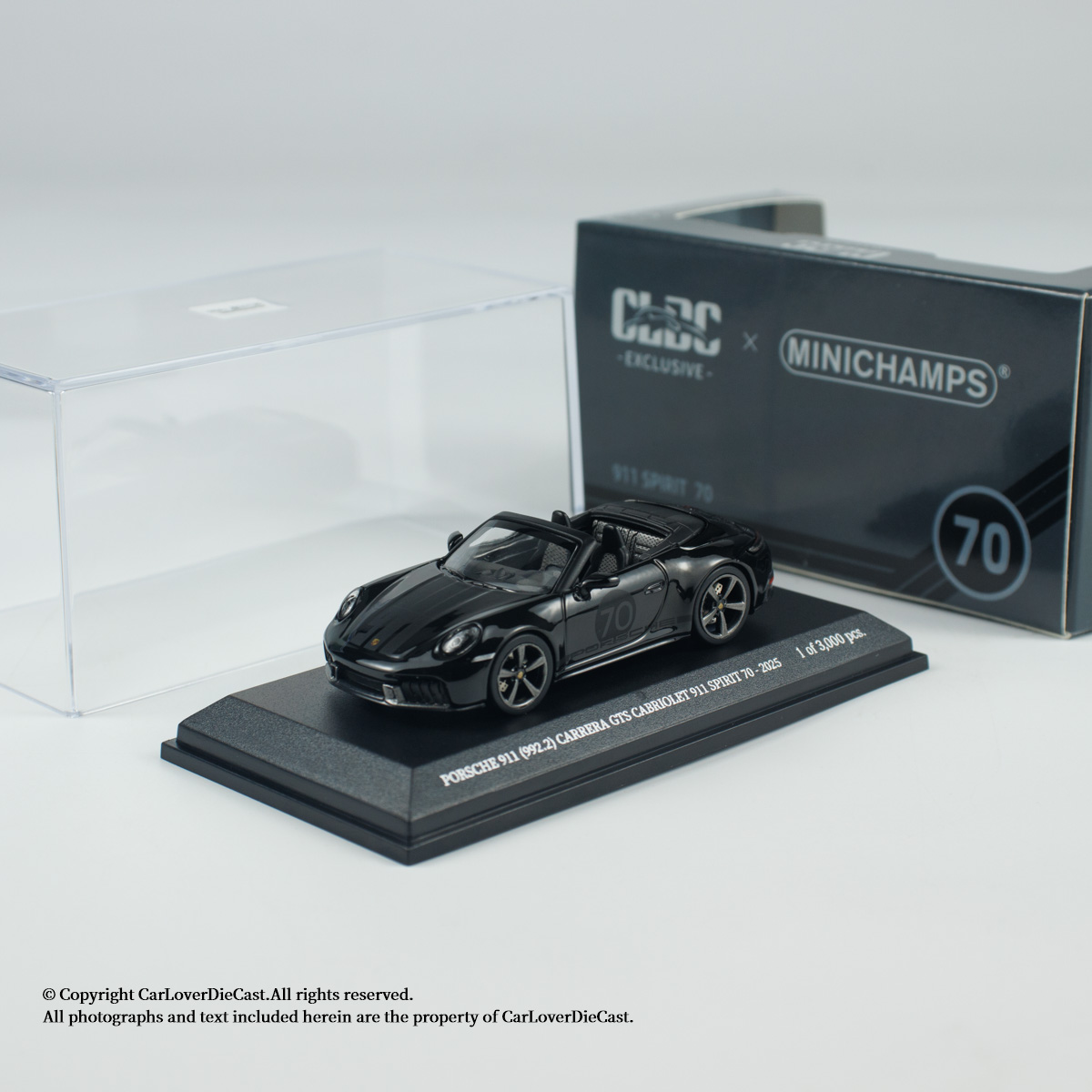 MINICHAMPS 保时捷PORSCHE 911 (992.2) CARRERA GTS CABRIOLET 911 SPIRIT 70 - 2025 - BLACK黑
