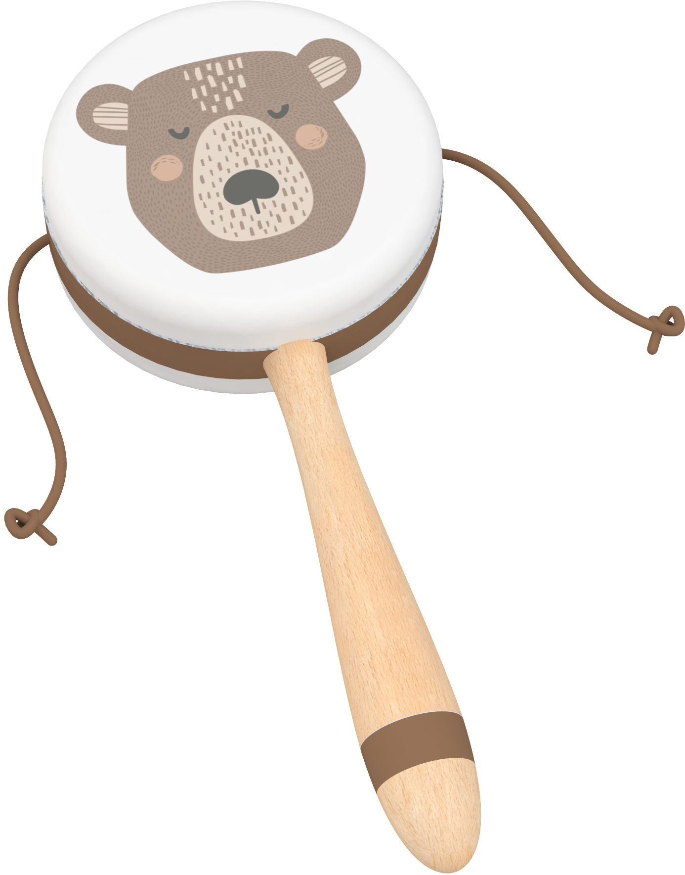 Wooden Bear Rattle-Drum