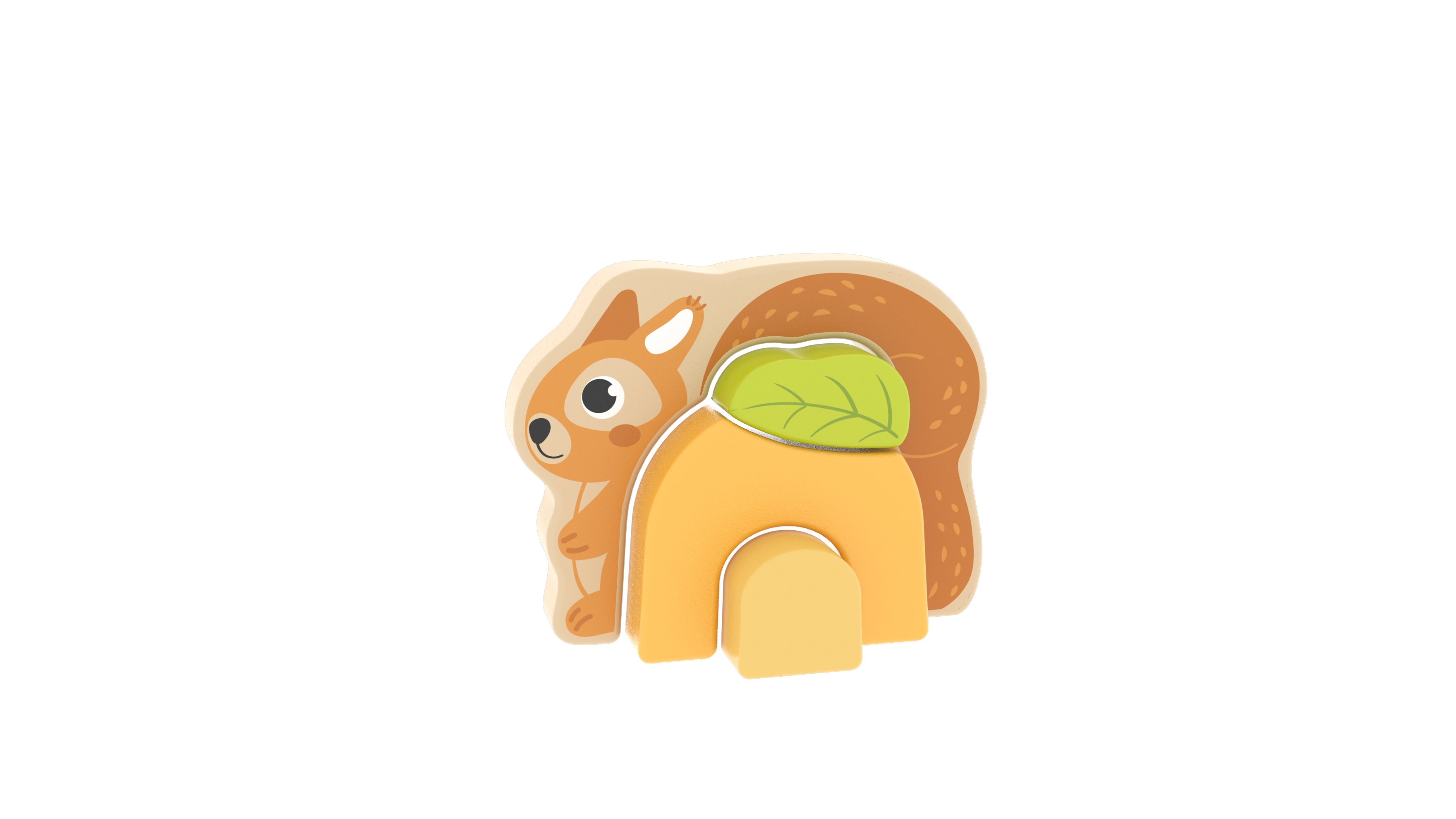 Wooden Rainbow Squirrel