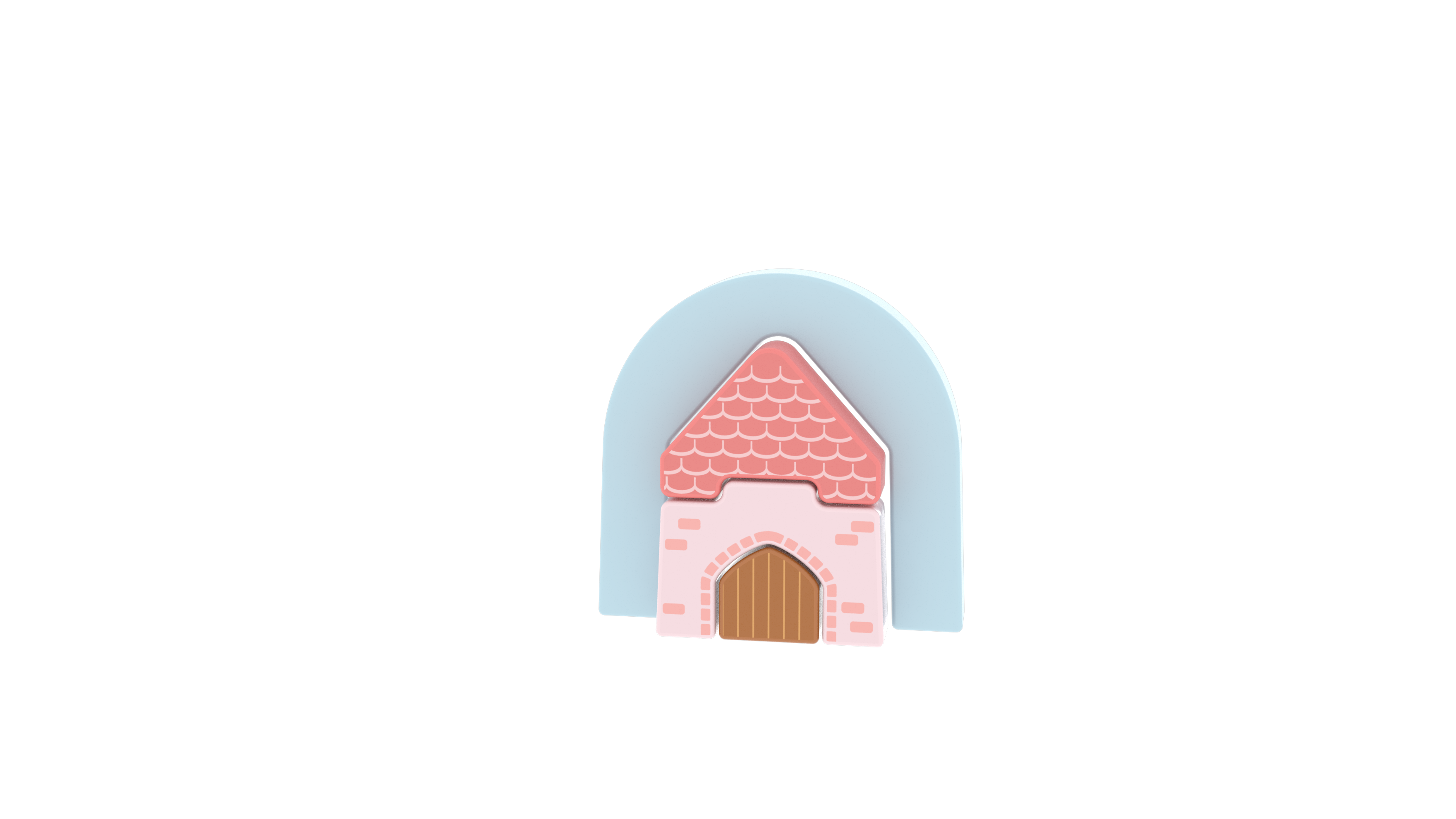 Wooden Rainbow City Stacker