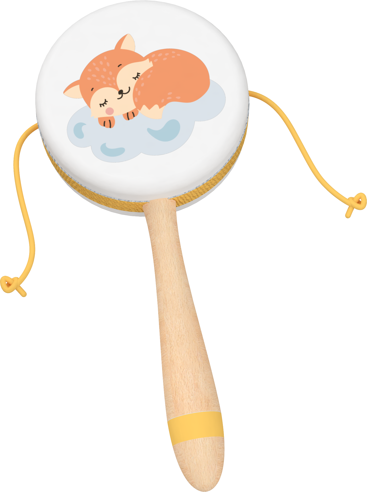 Wooden Fox Rattle-Drum