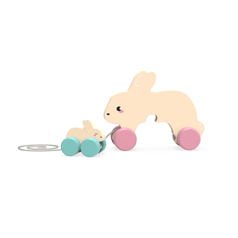 Wooden Pull Along Rabbits