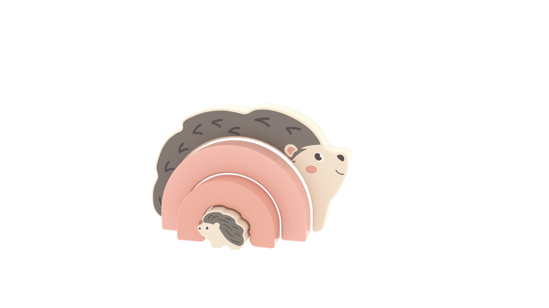 Wooden Rainbow Hedgehog