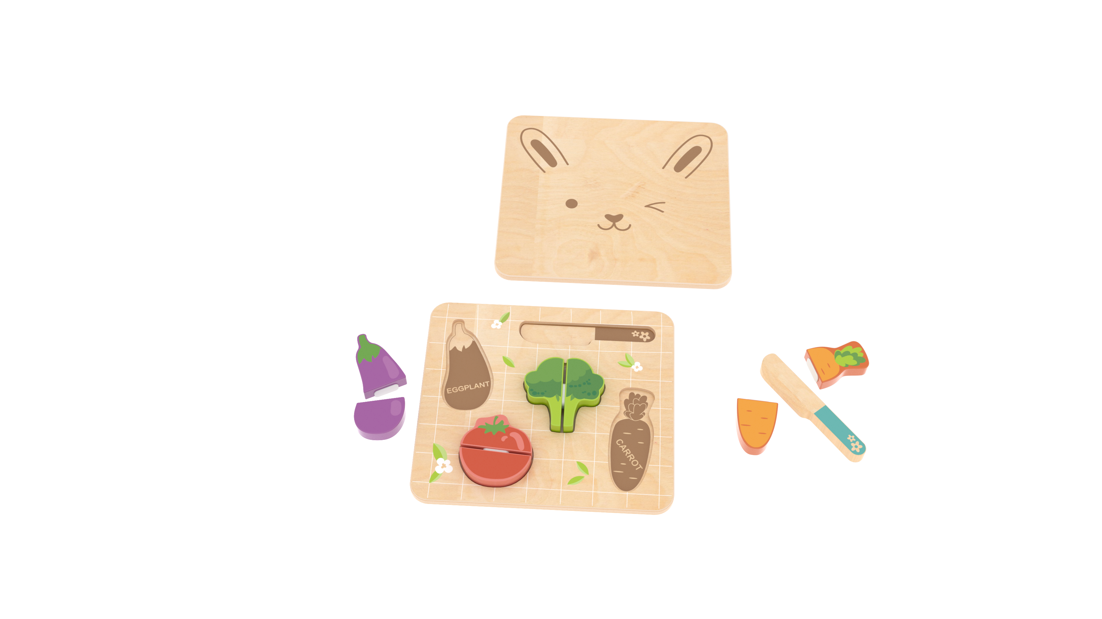 Wooden Cut Vegetable Puzzle Set