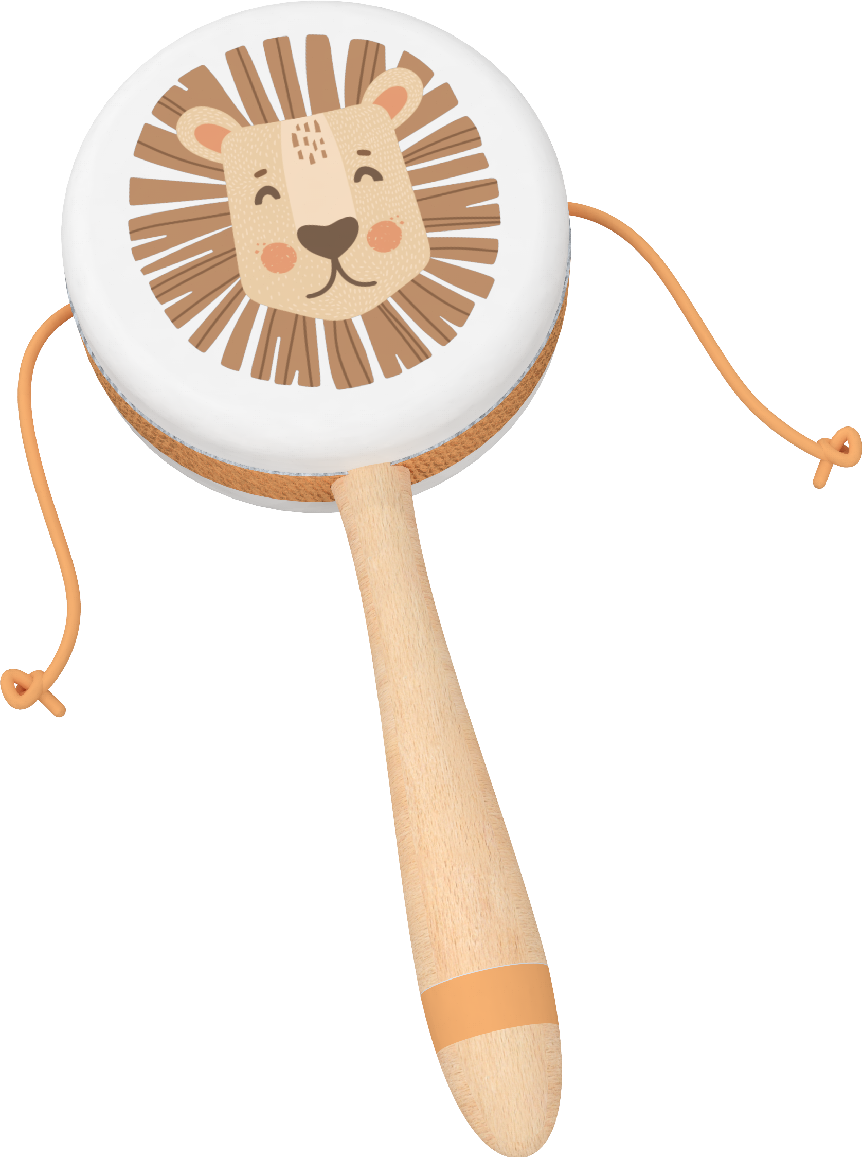 Wooden Lion Rattle-Drum