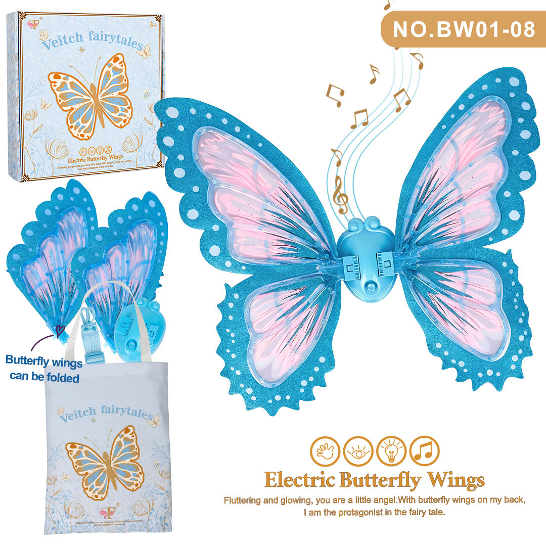 Electric luminous butterfly wings