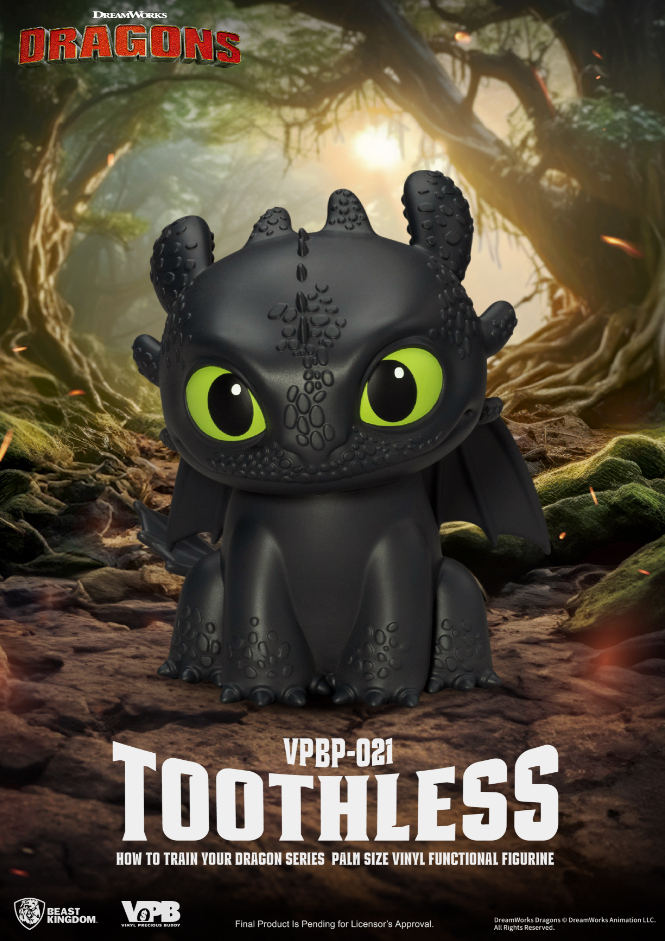 VPBP-021 How to Train Your Dragon Series Palm Size Vinyl Functional Figurine : Toothless