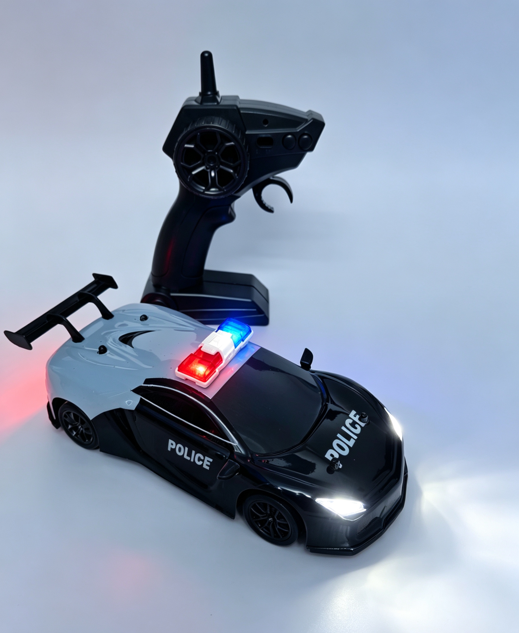 Rc drifting remote-controlled police car