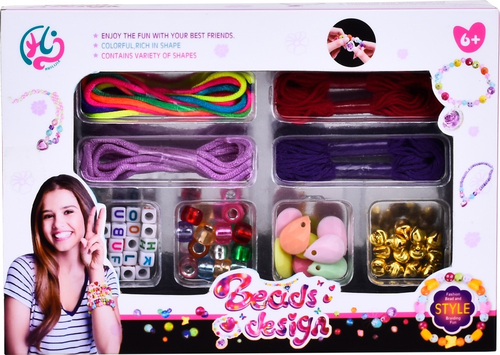 Beaded (Pretend Play Girls DIY Beaded Jewelry Toy Bracelet Pendant)