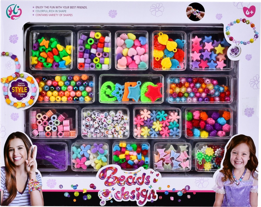 Beaded (Pretend Play Girls DIY Beaded Jewelry Toy Bracelet Pendant)