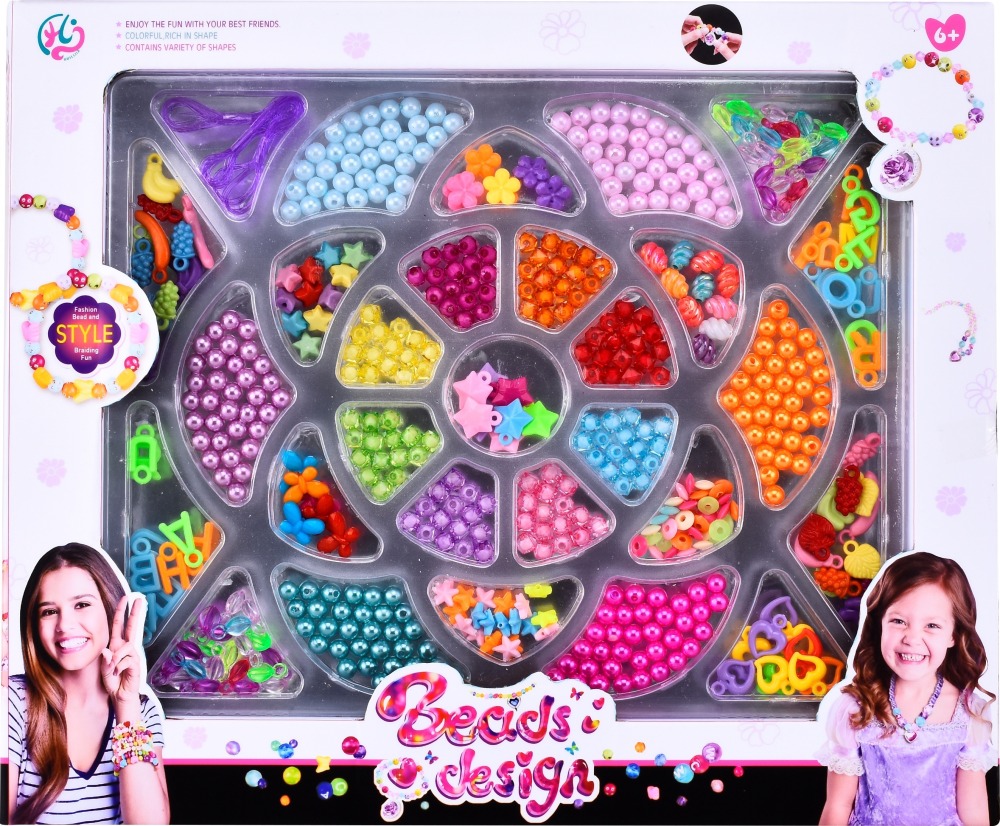Beaded (Pretend Play Girls DIY Beaded Jewelry Toy Bracelet Pendant)