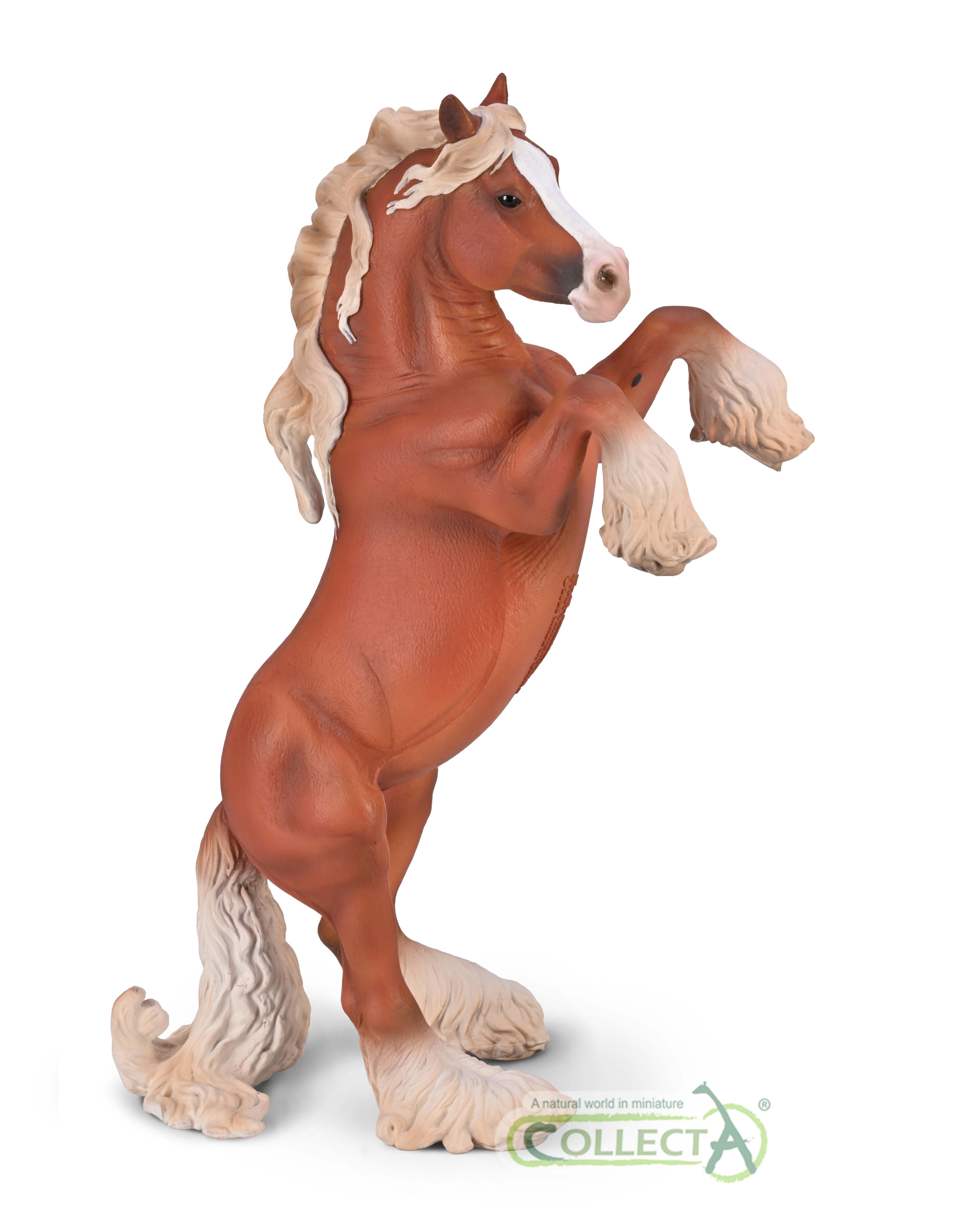80054-COLLECTA Gypsy Vanner Mare Rearing Chestnut - Deluxe 1:12 Scale
