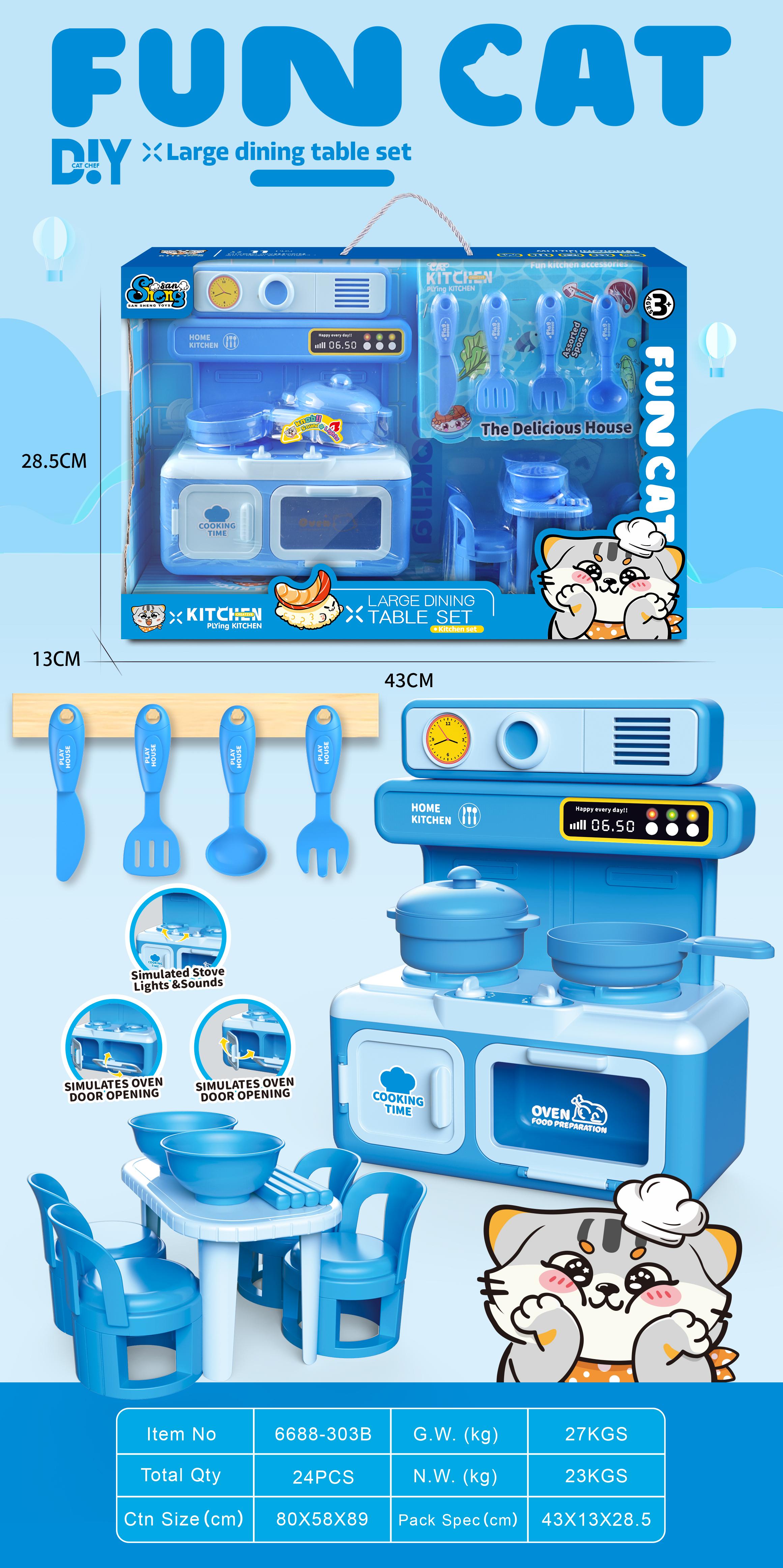 Kitchen Dinning Table Play Set(Blue Color)
