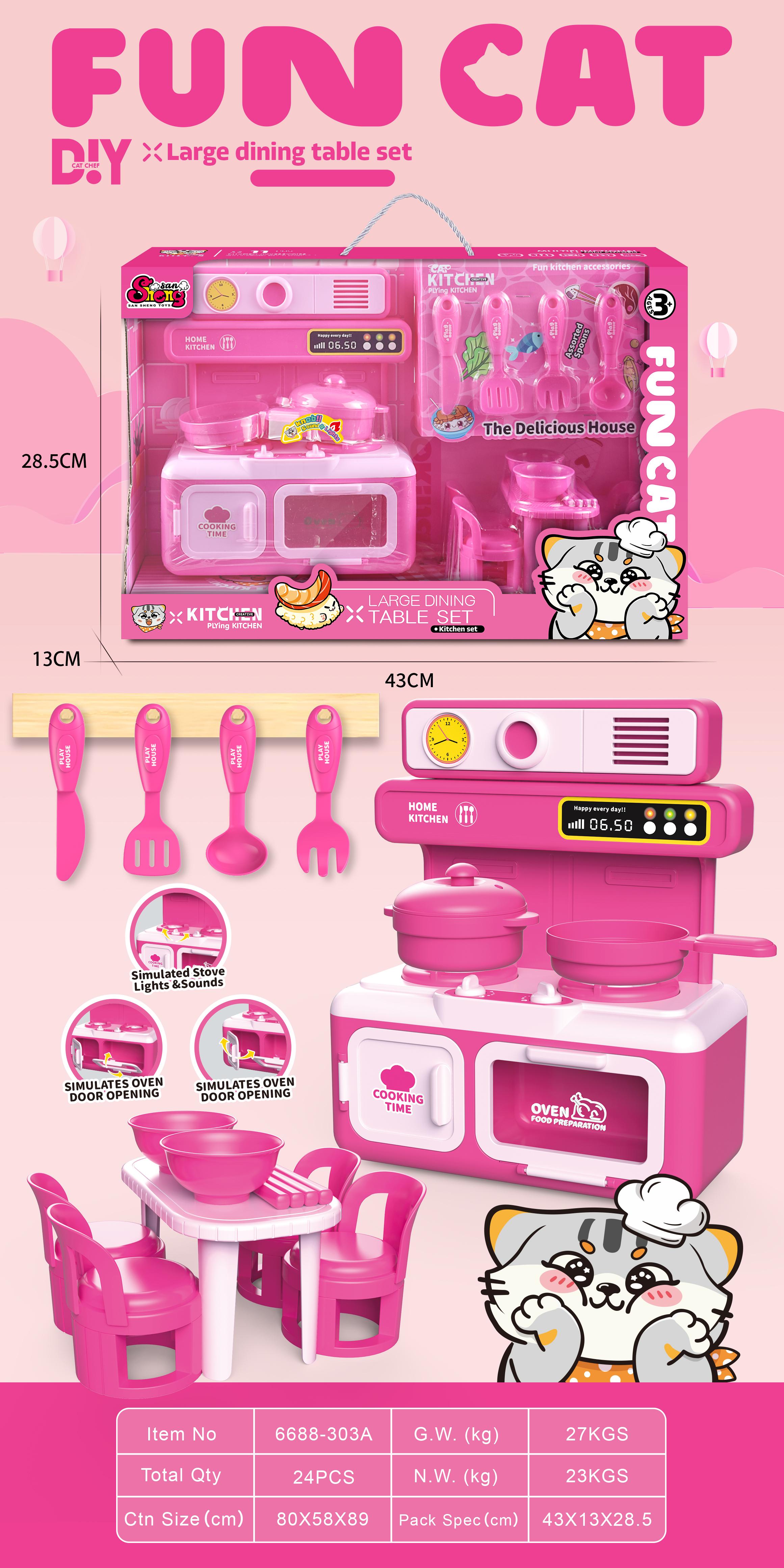 Kitchen Dinning Table Play Set(Pink color)