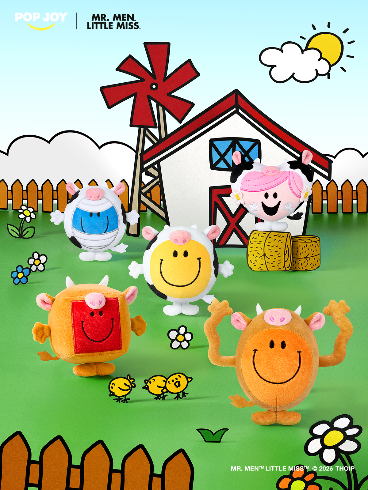 Mr. Men Little Miss Colorful Farm Series - Moo Moo Party Plush Blind Box Series