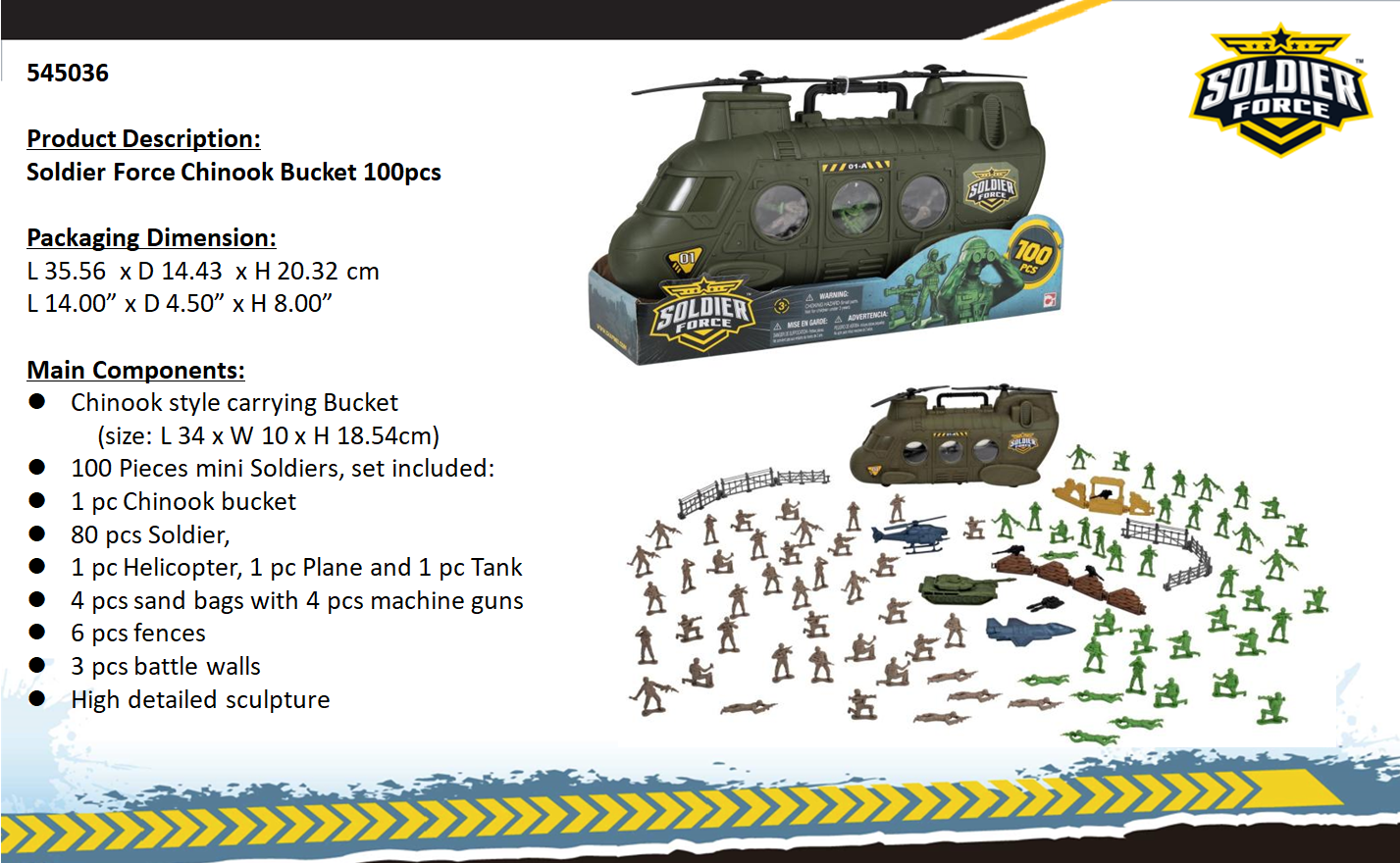Soldier Force Chinook Bucket 100pcs